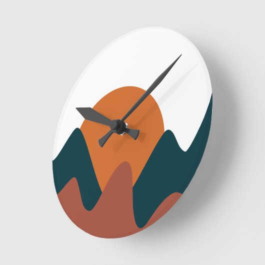 Verbrandde Oranje Aarde Tones Abstract Achtergrond Ronde Klok (Hoek)