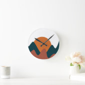 Verbrandde Oranje Aarde Tones Abstract Achtergrond Ronde Klok (Huis)