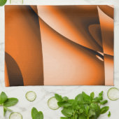Verbrandde Oranje Abstracte keukenhanddoek (Gevouwen)