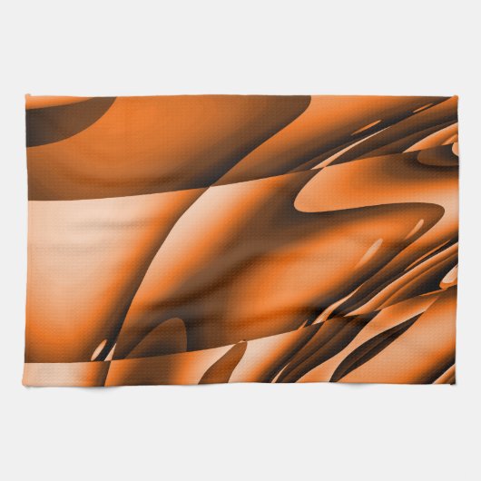 Verbrandde Oranje Abstracte keukenhanddoek (Horizontaal)