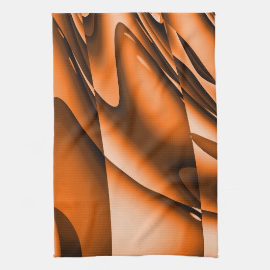 Verbrandde Oranje Abstracte keukenhanddoek (Verticaal)