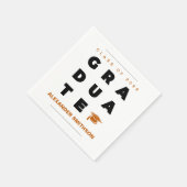 Verbrandde Oranje AFSTUDEREN brieven en Pet Servet (Hoek)