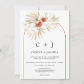 Verbrandde Oranje Arch Dry Floral Arch Wedding Kaart (Voorkant)