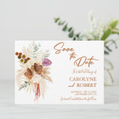 Verbrandde Oranje Bohemen Pampas Grass sparen de d Kaart (Staand voorkant)