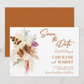 Verbrandde Oranje Bohemen Pampas Grass sparen de d Kaart (Voorkant / Achterkant)