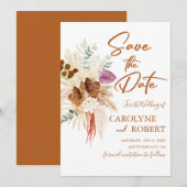 Verbrandde Oranje Bohemen Pampas Grass sparen de d Kaart (Voorkant / Achterkant)