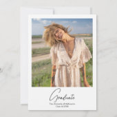 Verbrandde Oranje Boho Floral Graduation Party Kaart (Achterkant)