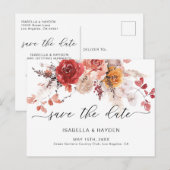 Verbrandde Oranje Boho Pampas Terracotta sparen de Aankondigingskaart (Voorkant / Achterkant)