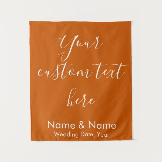 Verbrandde Oranje Boho Wedding Backdrop Reception  Wandkleed (Voorkant)