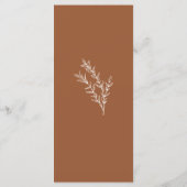 Verbrandde Oranje Boho Wildflower Wedding Receptio Menu (Achterkant)