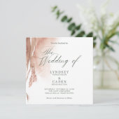 Verbrandde Oranje bosgroene Waterverf bruiloft Kaart (Staand voorkant)