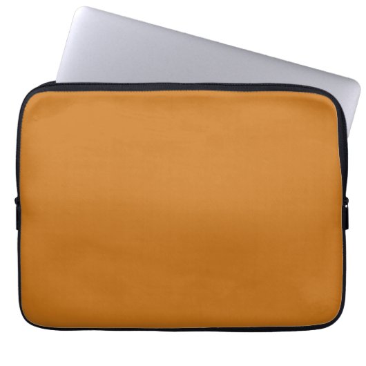 Verbrandde Oranje bruine vaste kleur Laptop Sleeve (Voorkant)