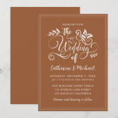 Verbrandde Oranje decoratieve weddenschappen Kaart (Voorkant / Achterkant)