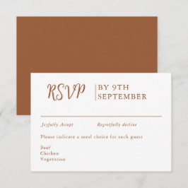 Verbrandde Oranje decoratieve weddenschappen RSVP Kaartje