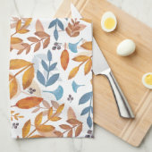 Verbrandde Oranje en blauwe kleppen Theedoek (Quarter Fold)