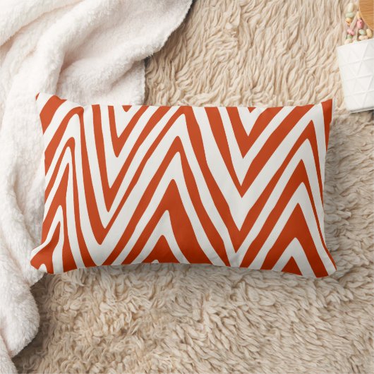 Verbrandde Oranje en gebroken witte Zebra ontwerpp Kussen (Deken)