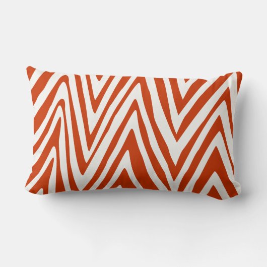 Verbrandde Oranje en gebroken witte Zebra ontwerpp Kussen (Achterkant)