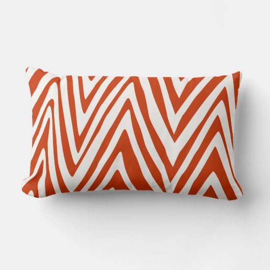 Verbrandde Oranje en gebroken witte Zebra ontwerpp Kussen (Voorkant)