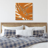 Verbrandde Oranje en grijze Abstracte inktlinten Canvas Afdruk (Insitu (Slaapkamer))