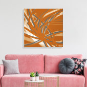 Verbrandde Oranje en grijze Abstracte inktlinten Canvas Afdruk (Insitu (Woonkamer))