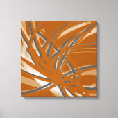 Verbrandde Oranje en grijze Abstracte inktlinten Canvas Afdruk (Voorkant)