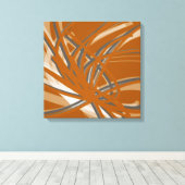 Verbrandde Oranje en grijze Abstracte inktlinten Canvas Afdruk (Insitu (Houten vloer))