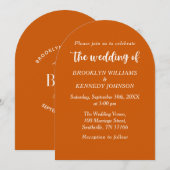 Verbrandde Oranje Floral Botanical Wedding Couple  Kaart (Voorkant / Achterkant)