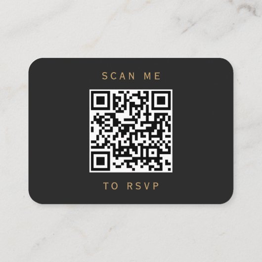 Verbrandde Oranje goudmakerij, donkere bruiloft QR Informatiekaartje (Achterkant)