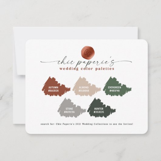 Verbrandde Oranje grijze bruiloft-kleurenpaletkaar (Voorkant)