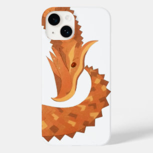 Verbrandde oranje hartdraak op wit Case-Mate iPhone 14 hoesje