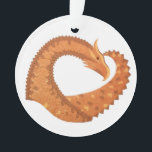 Verbrandde oranje hartdraak op wit ornament<br><div class="desc">Verbrandde oranje hartdraak op wit</div>