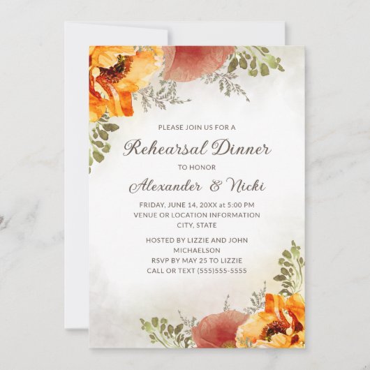 Verbrandde Oranje Herfst najaarsrepetitie Kaart (Voorkant)