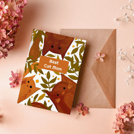 Verbrandde oranje katten en filialen Beste kattenf Feestdagenkaart