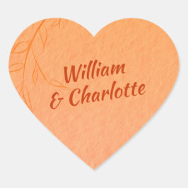 Verbrandde Oranje lederen die in de bres staan voo Hart Sticker