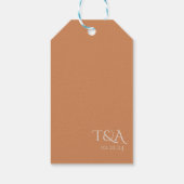 Verbrandde Oranje moderne Labels voor het huwelijk Cadeaulabel (Achterkant)