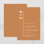 Verbrandde Oranje moderne, minimale weduwschap met Kaart (Voorkant / Achterkant)