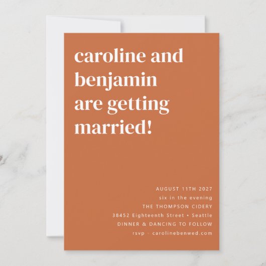 Verbrandde Oranje moderne minimalistisch alles in  Kaart (Voorkant)