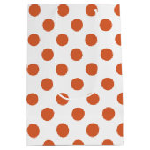 Verbrandde oranje pokstippen medium cadeauzakje (Achterkant)