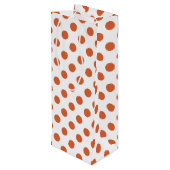 Verbrandde oranje pokstippen wijn cadeautas (Achterkant Gekanteld)