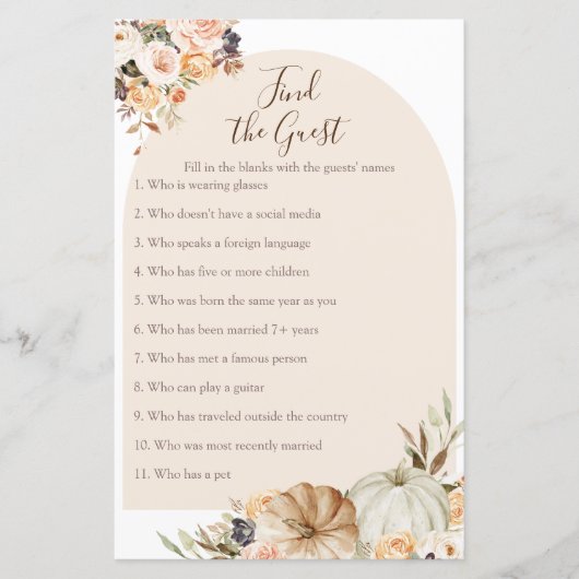 Verbrandde Oranje pompoen Rustic Zoek het gastspel (Voorkant)