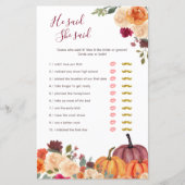 Verbrandde oranje pompoen zei dat ze Kaart zei (Voorkant)