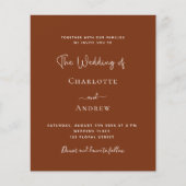 Verbrandde oranje roestscript budgetuitnodiging vo (Voorkant)