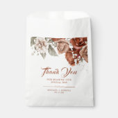 Verbrandde Oranje Rozen Terracotta Floral Wedding Bedankzakje (Voorkant)