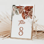 Verbrandde Oranje Rozen Terracotta Floral Wedding Kaart<br><div class="desc">Elegant terracotta thema trouwlijstnummer met mooie oorrijke bloemen.</div>