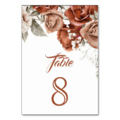 Verbrandde Oranje Rozen Terracotta Floral Wedding Kaart (Voorkant)