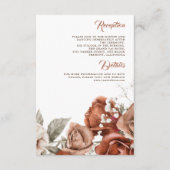 Verbrandde Oranje Rozen Terracotta Wedding Details Informatiekaartje (Voorkant)