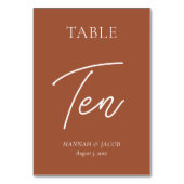 Verbrandde Oranje Rust Wedding Ten Kaart (Achterkant)