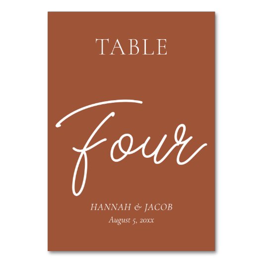 Verbrandde Oranje Rust Wedding Vier Kaart (Voorkant)