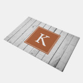Verbrandde Oranje Rustige Monogram Doormat Deurmat (Schuin)