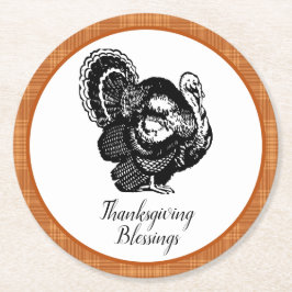 Verbrandde Oranje Thanksgiving Ronde Kartonnen Onderzetter